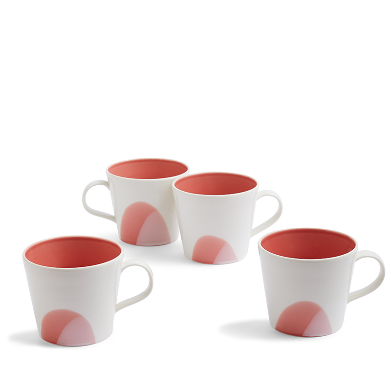 Signature 1815 Set of 4 Mugs, 400ml, Coral-0