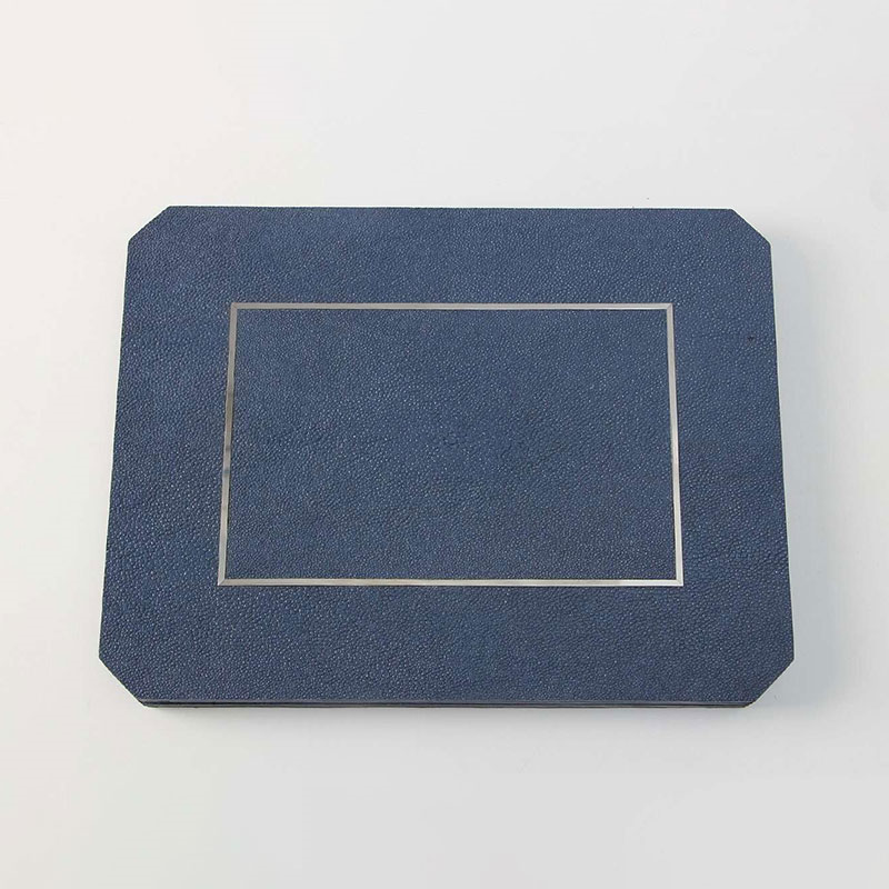 Set of 4 Placemats, 21 x 30cm, Nile Blue Shagreen-3