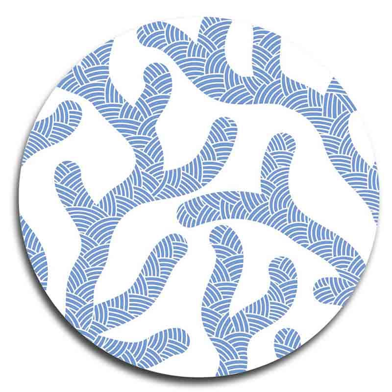 Oceana Boxed Set of 4 Coasters, D10cm, Blue and White-1