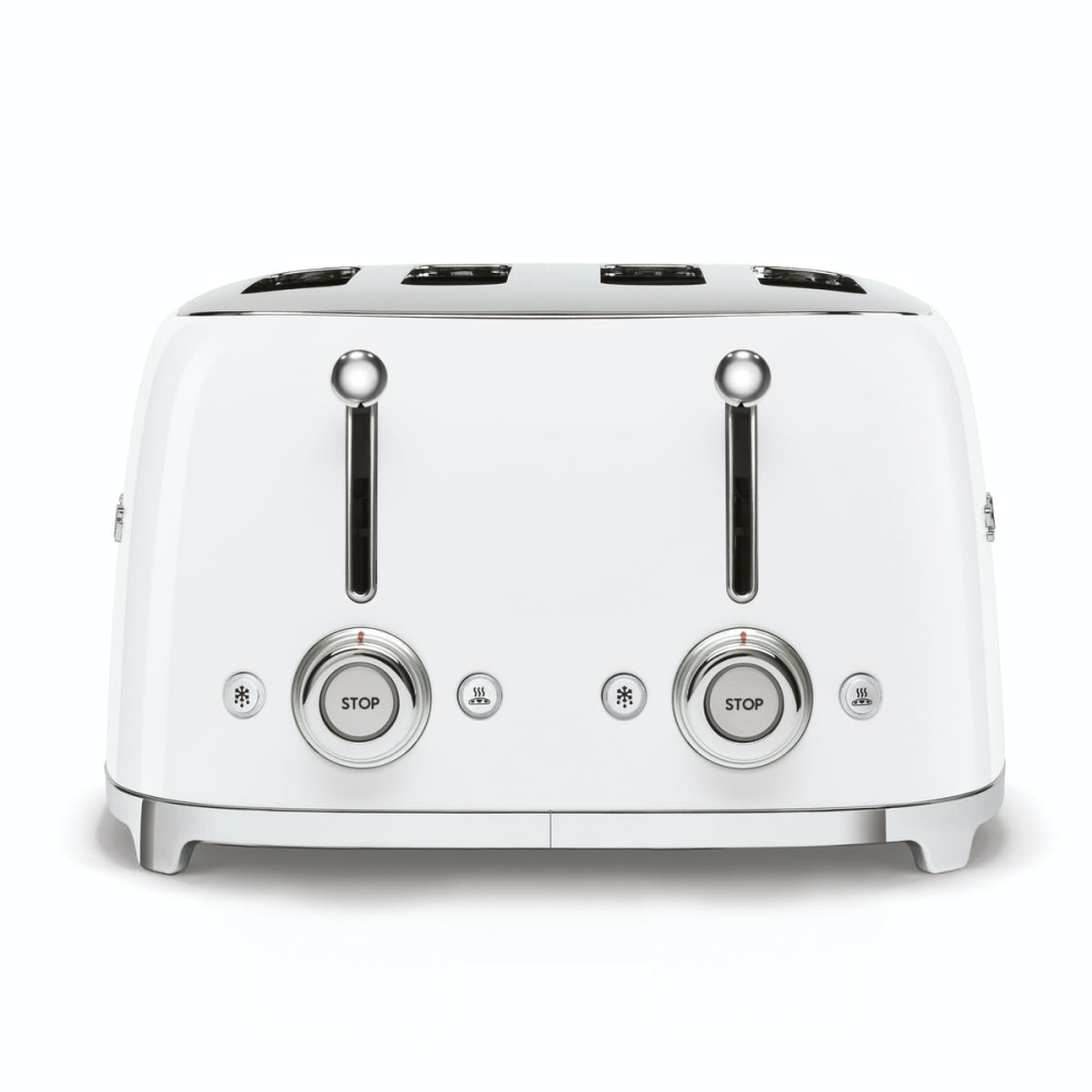 50's Retro 4 slice toaster - 4 slot, White-1