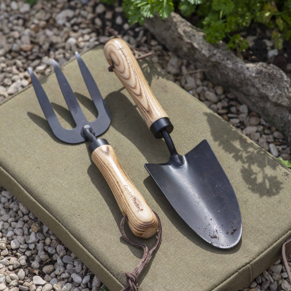 Horton Fork and Trowel Set, Black/Natural-0