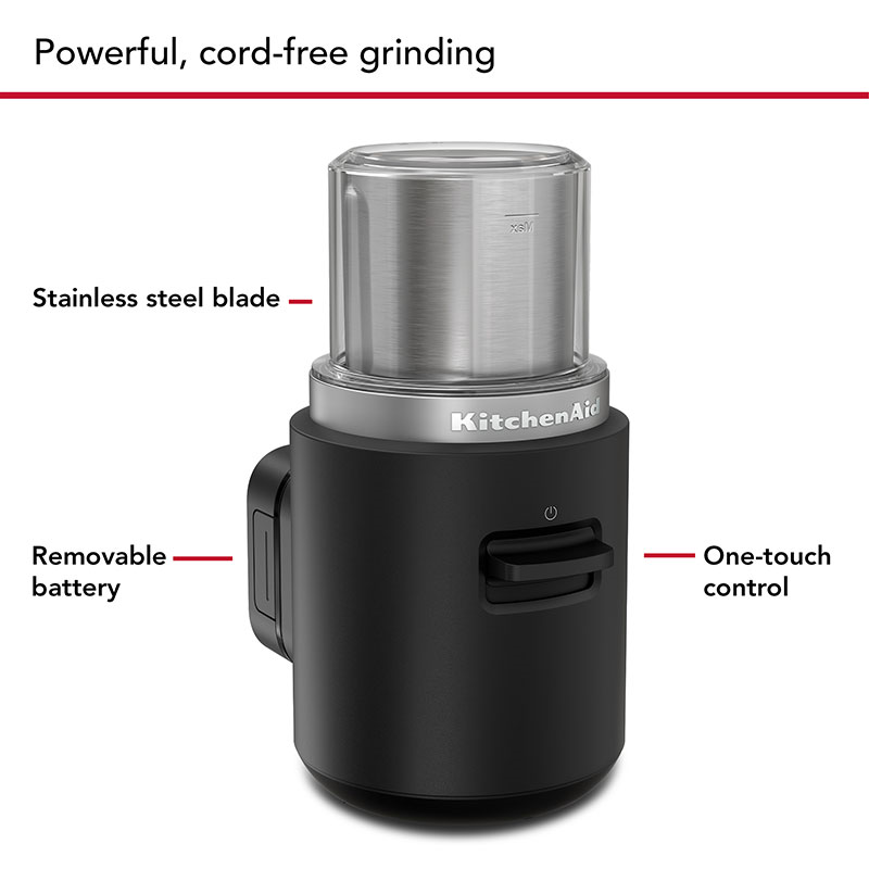 Cordless Coffee Grinder Battery Included, Matt Black-6