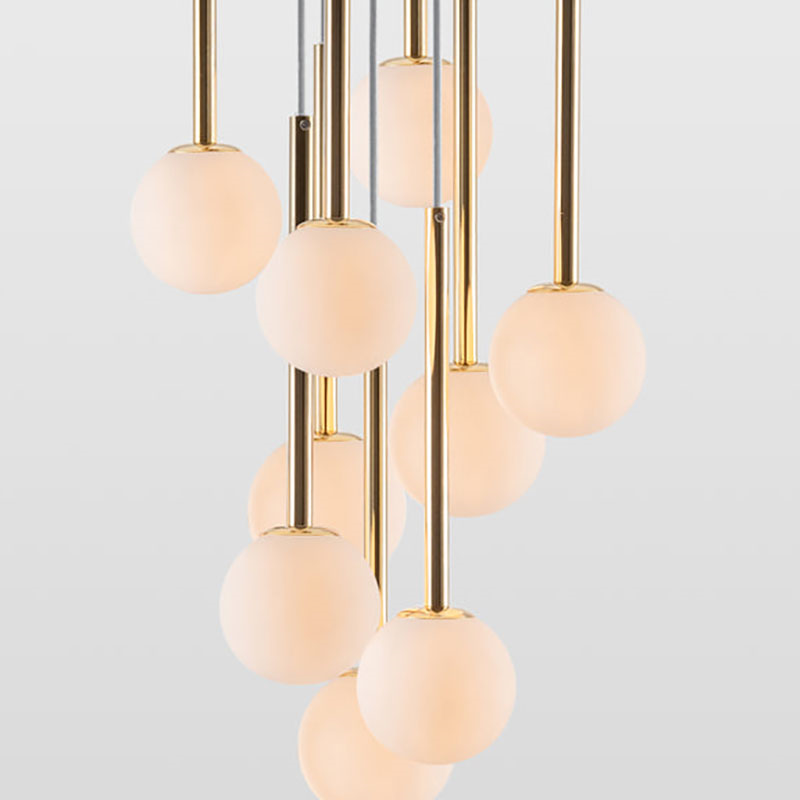 Globe Cluster Pendant Light, H99cm, Brass-3