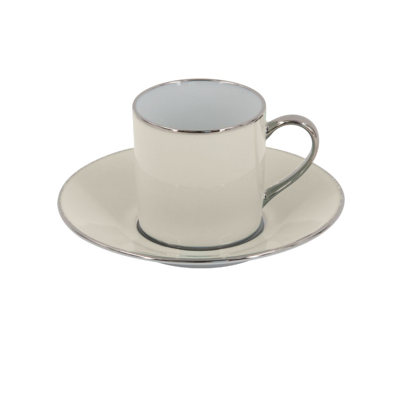 Sous Le Soleil Empire Coffee Cup & Saucer, 90ml, Matt Gold Classic Ivory-0