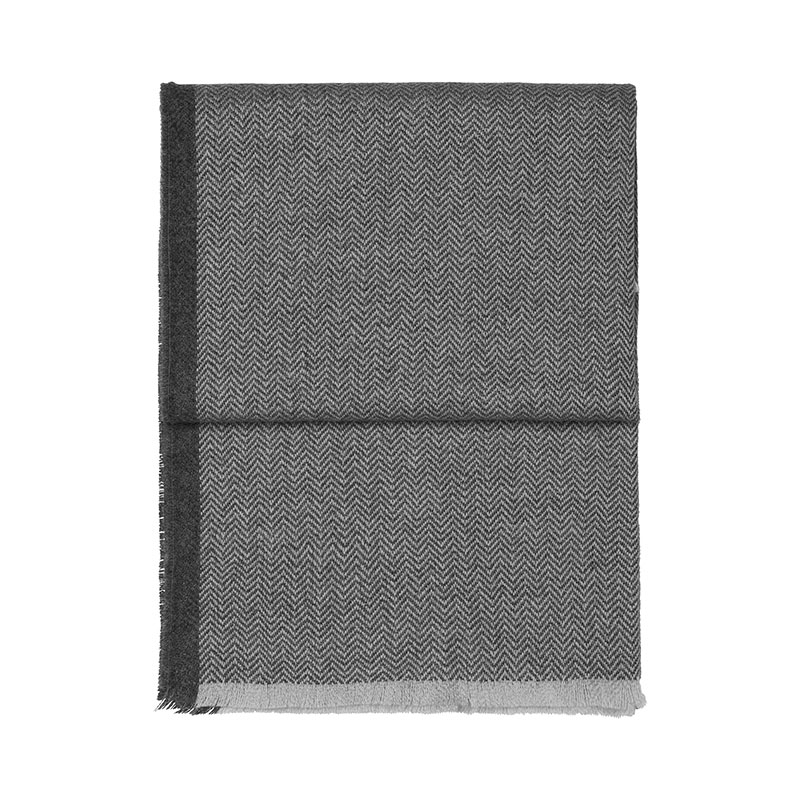 Herringbone Throw, H190cm x W130cm, Light Grey/Grey-0