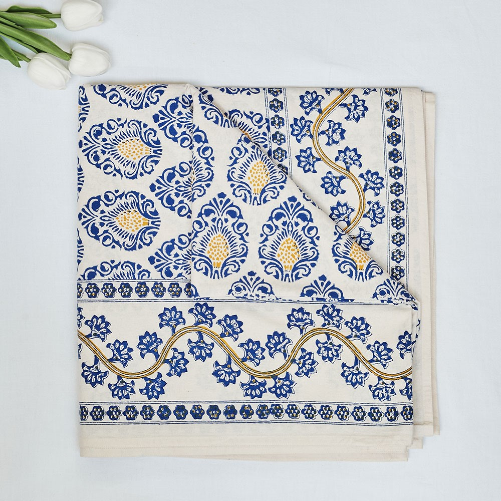 Bali Blue Tablecloth, 150 x 300cm, White-0