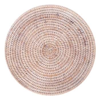 Placemats, Latha, Rattan, White, Set of 4-0