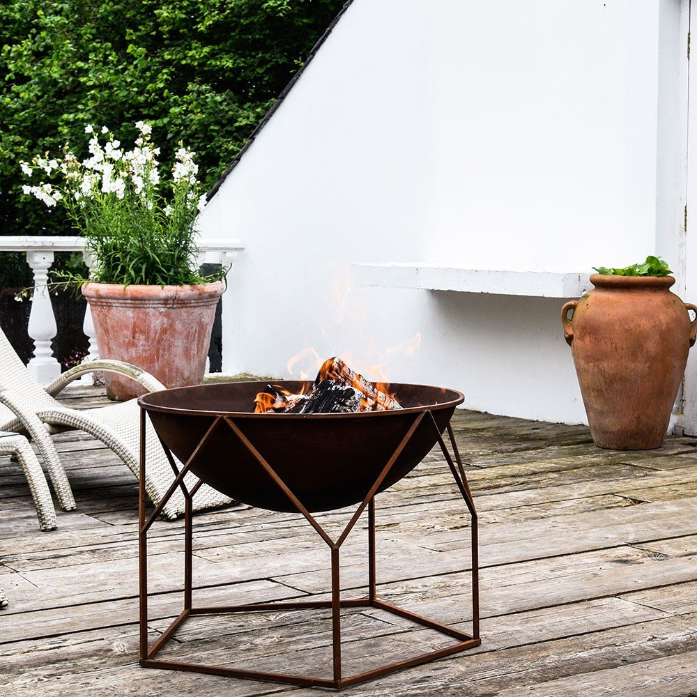 Buckingham Outdoor firebowl, W70cm, Rust-4