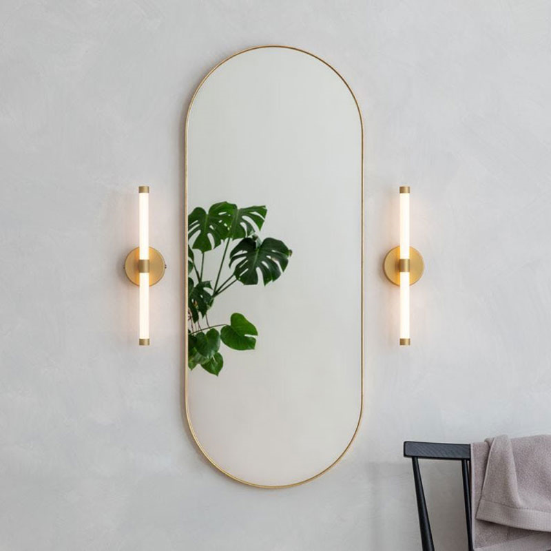 Fine Edge Edge Oval Mirror, H100 x W40cm, Gold-1