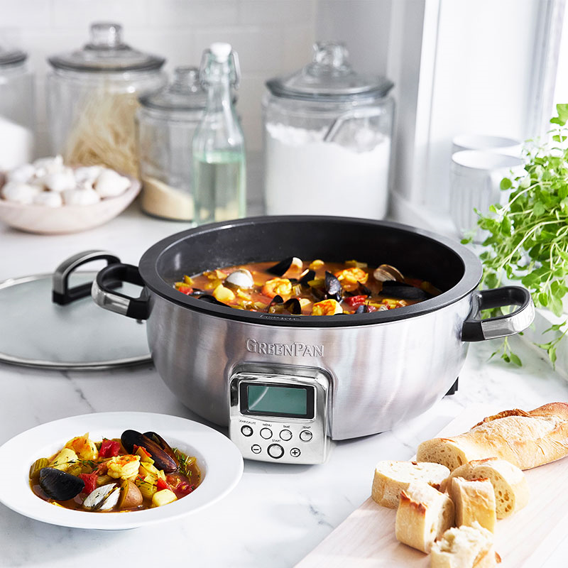 Non-Stick Multicooker, 5.6L, Stainless Steel-3