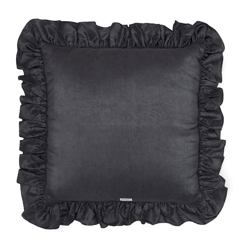 Iya Ruffle Cushion, 42cm x 42cm, Slate grey-2