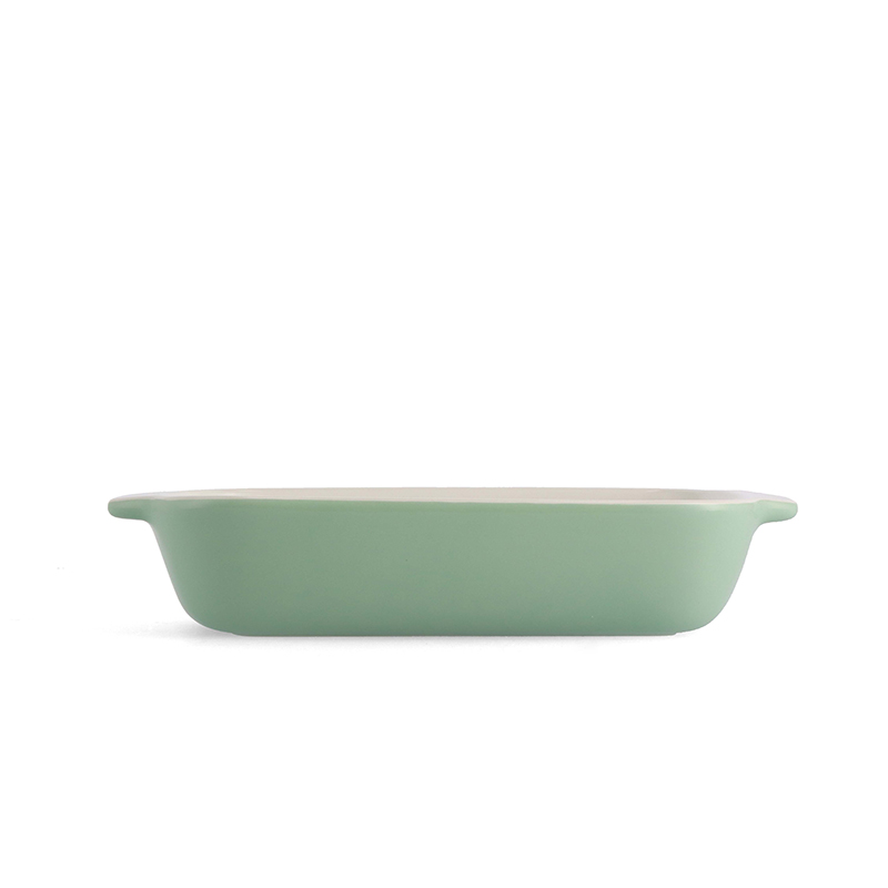 Stoneware Dish with Bamboo Lid, 26cm, Pistachio-5