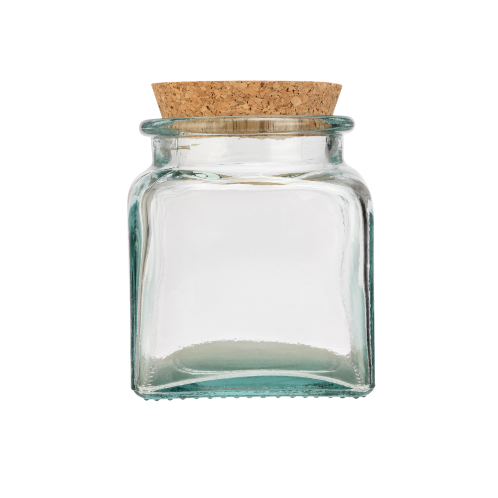 Recycled Glass Storage Jar, 1.1L, Clear-0