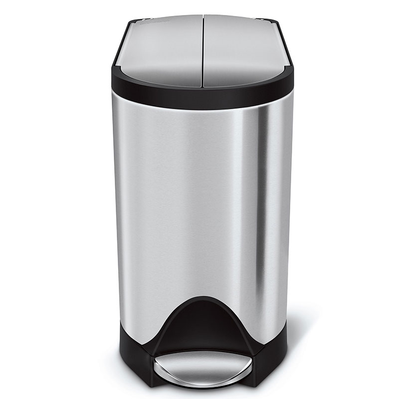 Butterfly Pedal Bin, 10L, Brushed Stainless Steel-4