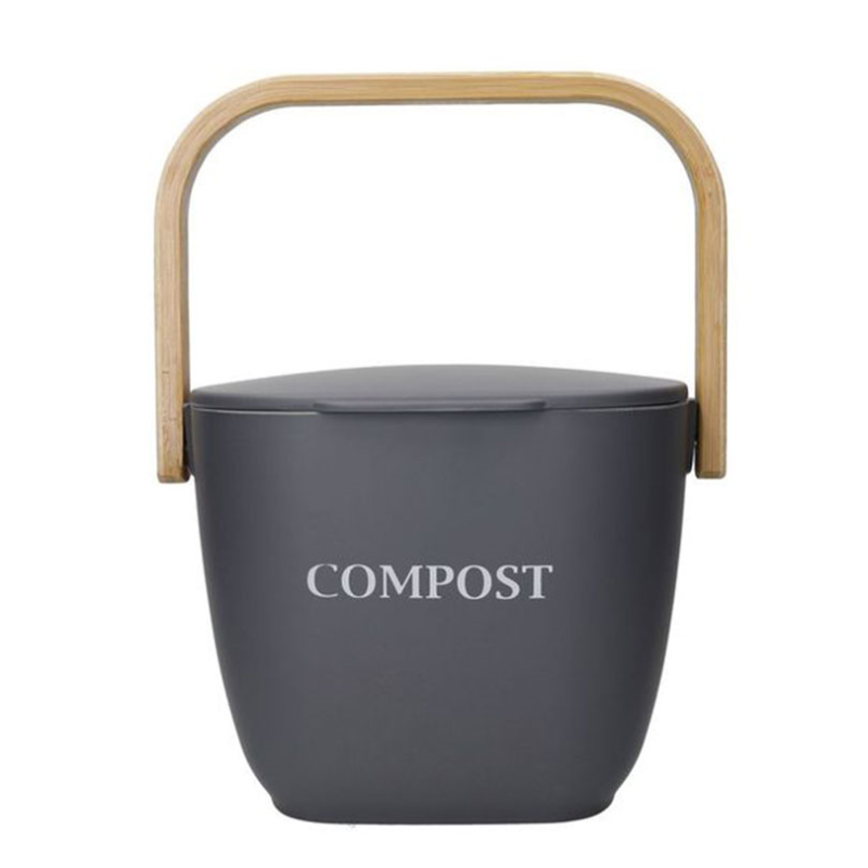 Natural Elements Eco-Friendly Bamboo Fibre Compost Bin, Grey-0