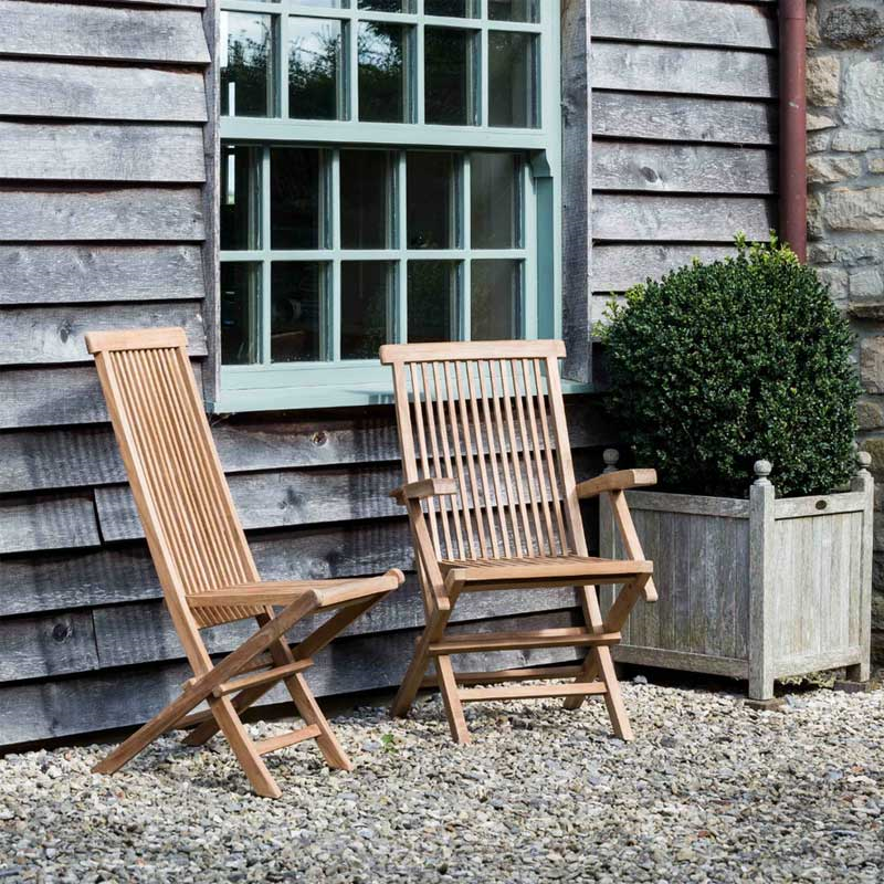 Snapdragon Folding Stacking Carver Chair, Teak-2