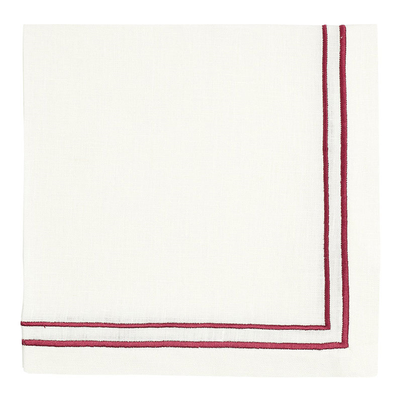 Sophie Classic Two Cord Napkin, 50cm, Burgundy-2