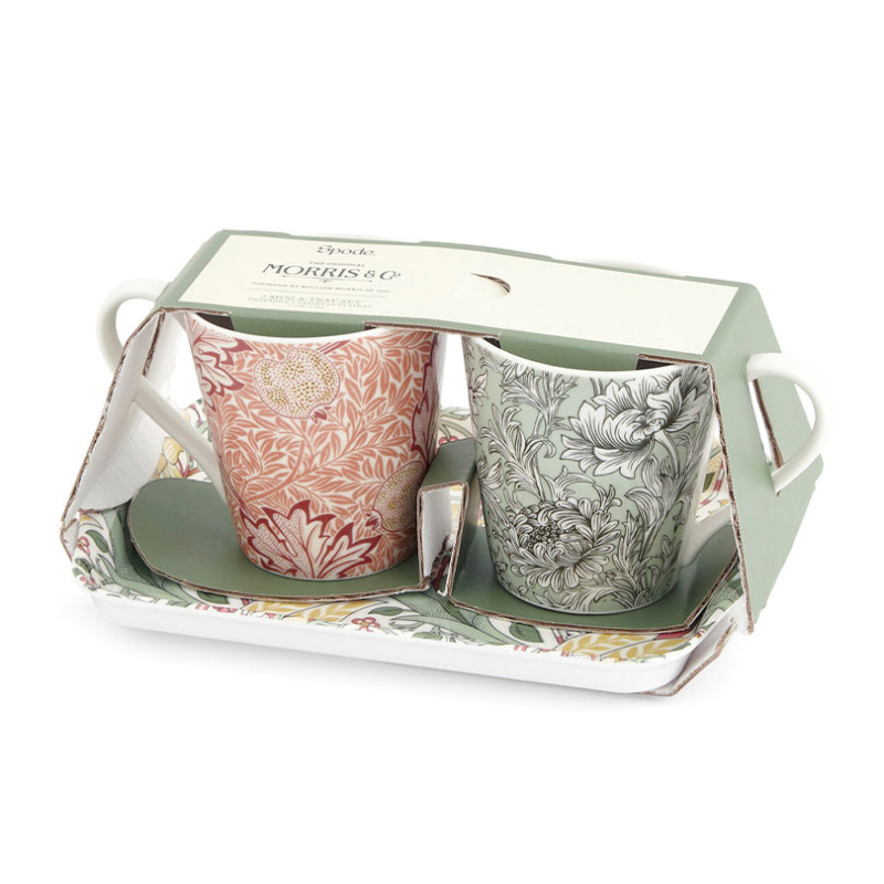 Morris & Co Mug & Tray Set, 180ml, Multi-1