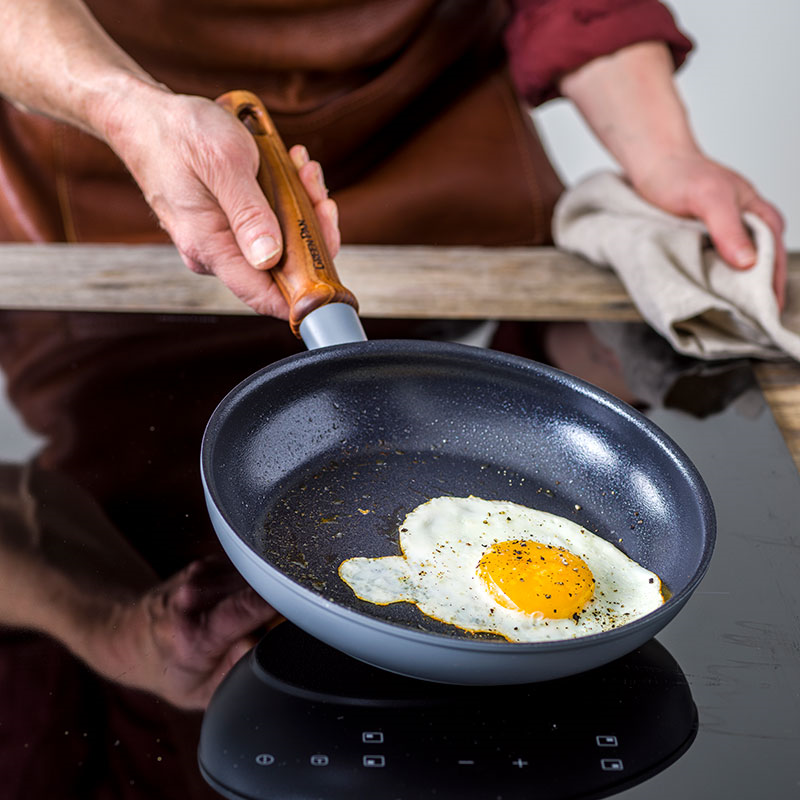 Mayflower Pro Non-Stick 3 Piece Set Frying Pan & Slotted Turner, Charcoal Grey-9