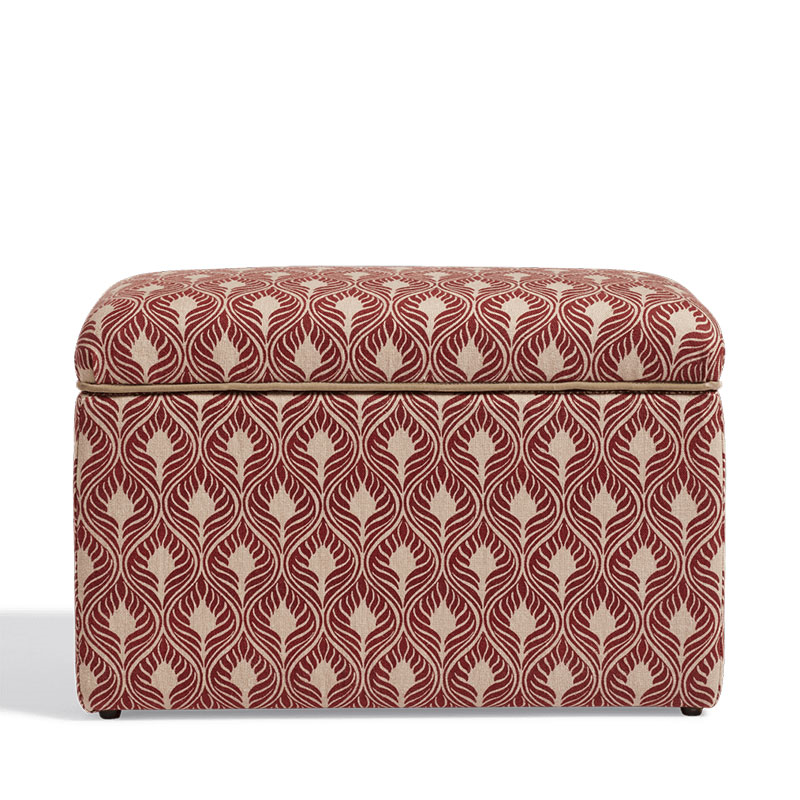 Carena Upholstered Trunk, H46cm x W70cm x D38cm, Red Garnet-3