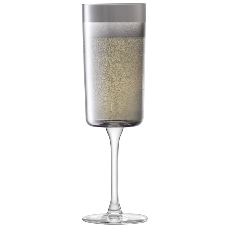 Lunar Set of 2 Champagne Flutes, 210ml, Lunar Grey-2