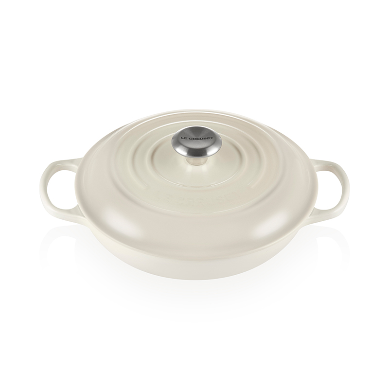 Signature Cast Iron Shallow casserole, 30cm - 3.2 litre, meringue-0