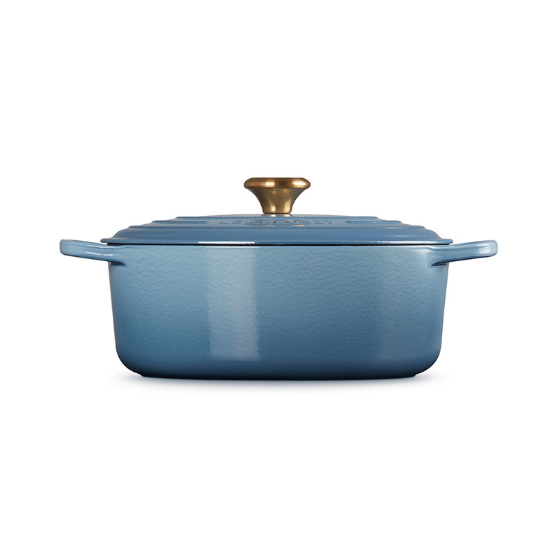 Signature Cast Iron Oval Casserole, 27cm, Chambray-1