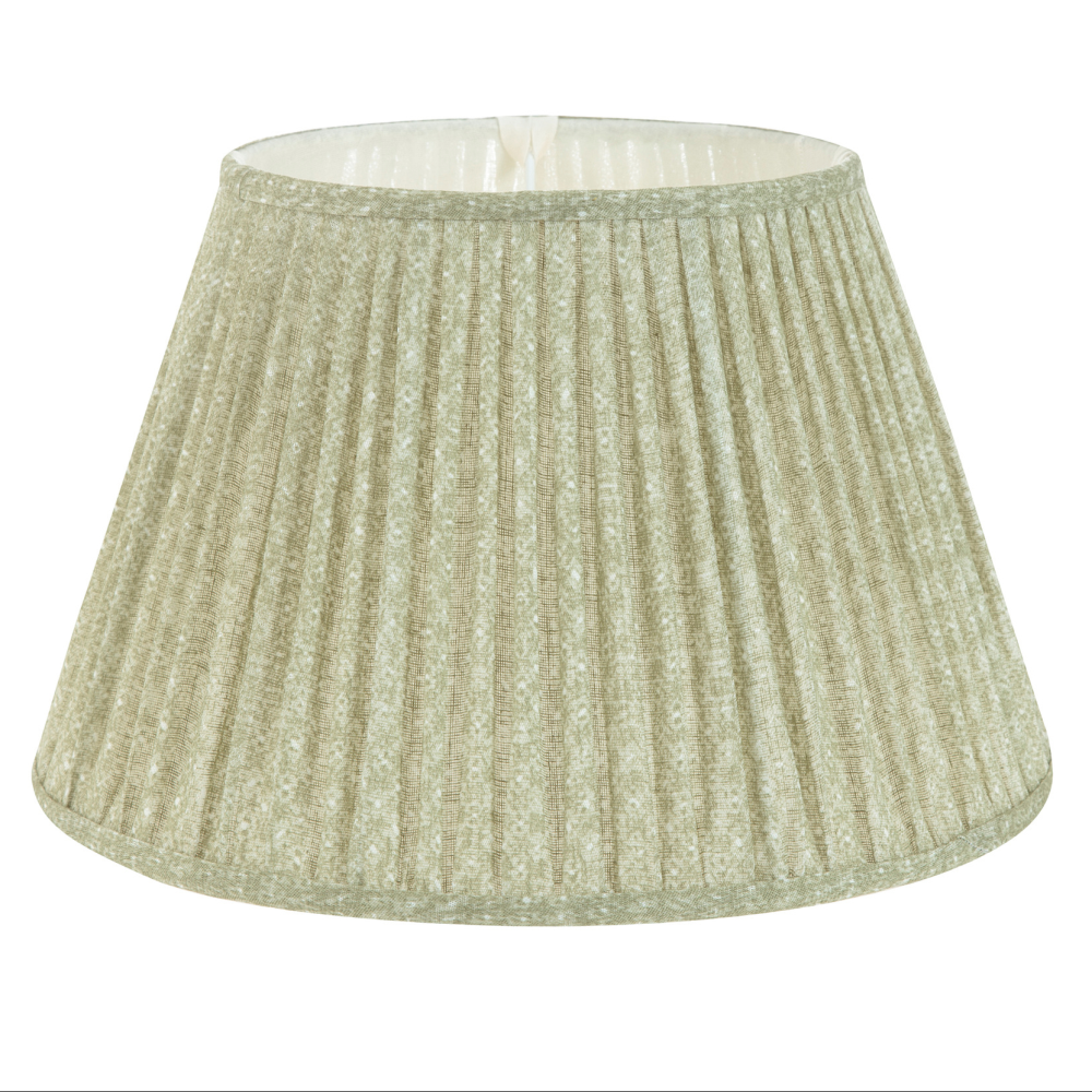 Lampshade, Gathered Bedwyn, Linen, Green, 40cm-0