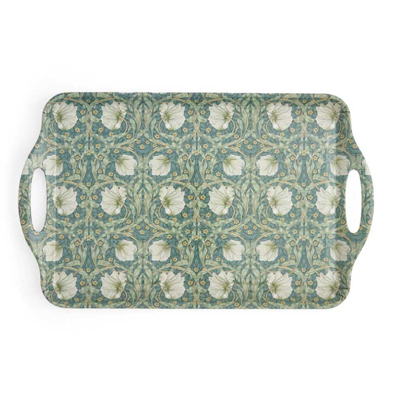 Morris & Co Pimpernel Privat Large Handled Tray, 48 x 29.5cm, Green-1