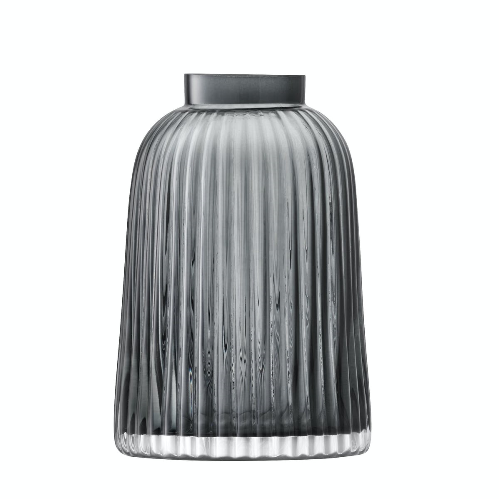 Pleat Vase, H20cm, Grey-0