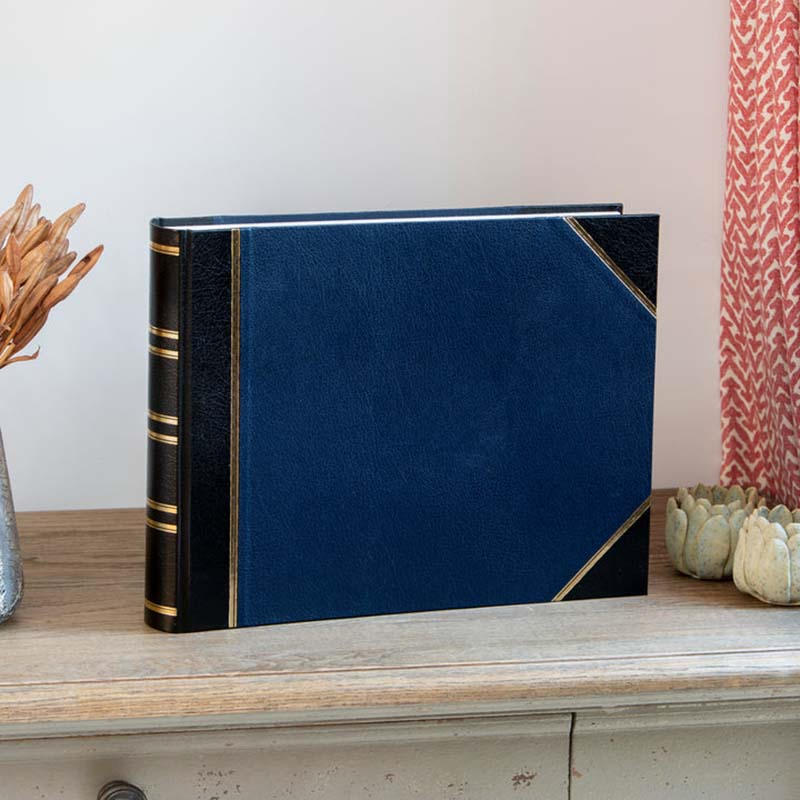 Large Landscape Photograph Album, L30.6 x W39.2cm, Blue-0