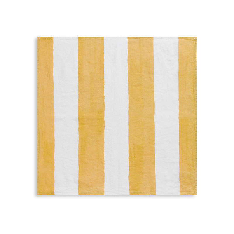 Stripe Linen Napkin, 50cm x 50cm, Lemon Yellow-0