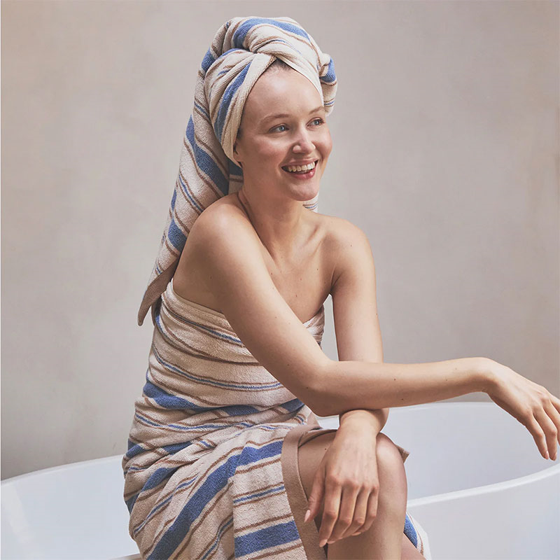 Shoreham Stripe Bath Towel, Meadow Blue-0