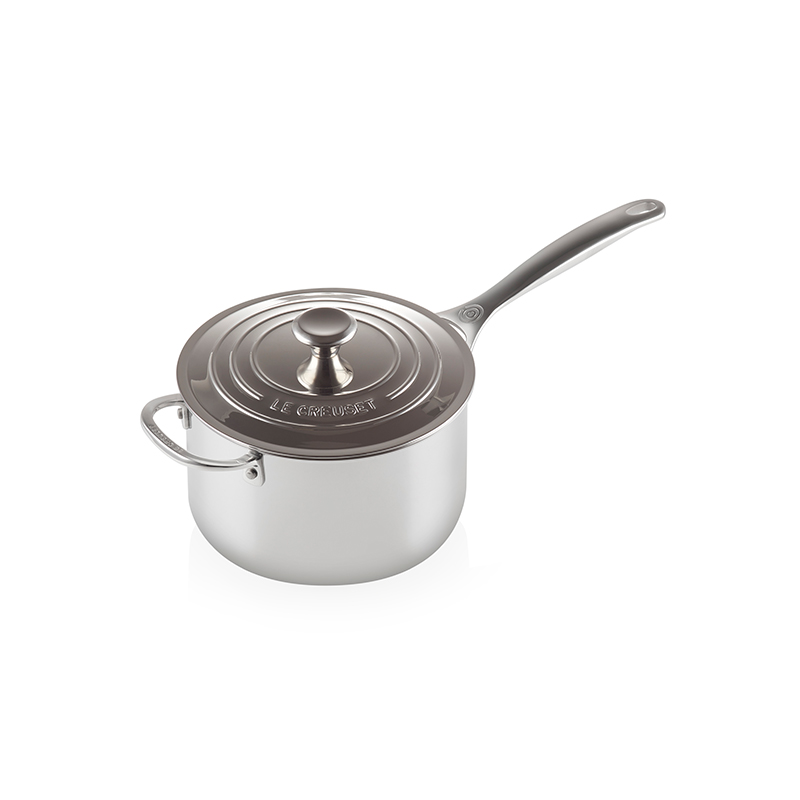 Signature Uncoated Saucepan with lid, 20cm, stainless steel-0