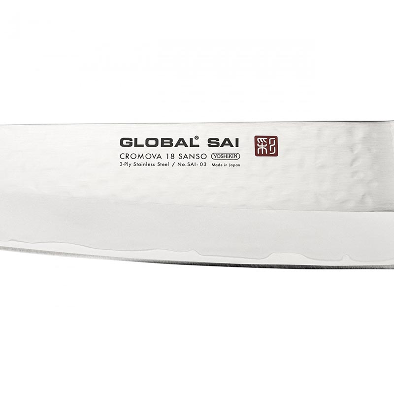 Sai Santoku Knife, 19cm, Silver-1