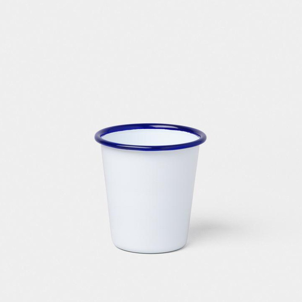 Tumbler, White With Blue Rim-0