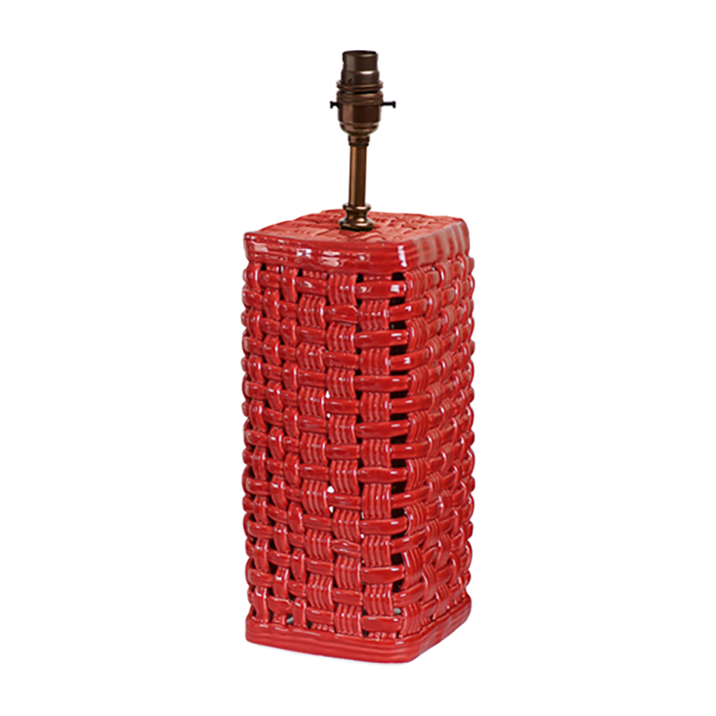 Woven Ceramic Lamp Base, Red-1