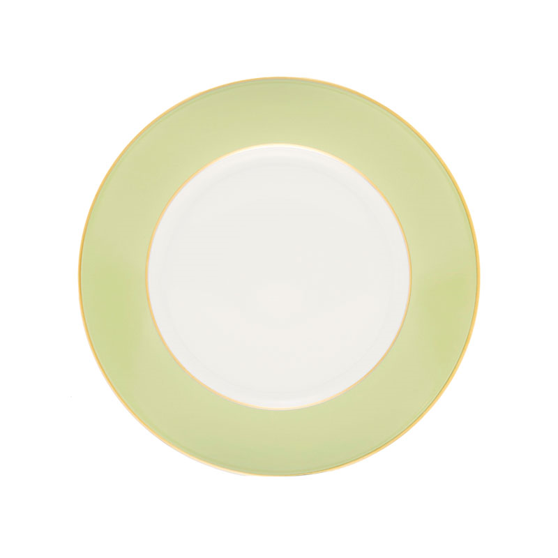 Sous Le Soleil Dessert Plate, D22.5cm, Matt Gold Classic Pastel Green-0