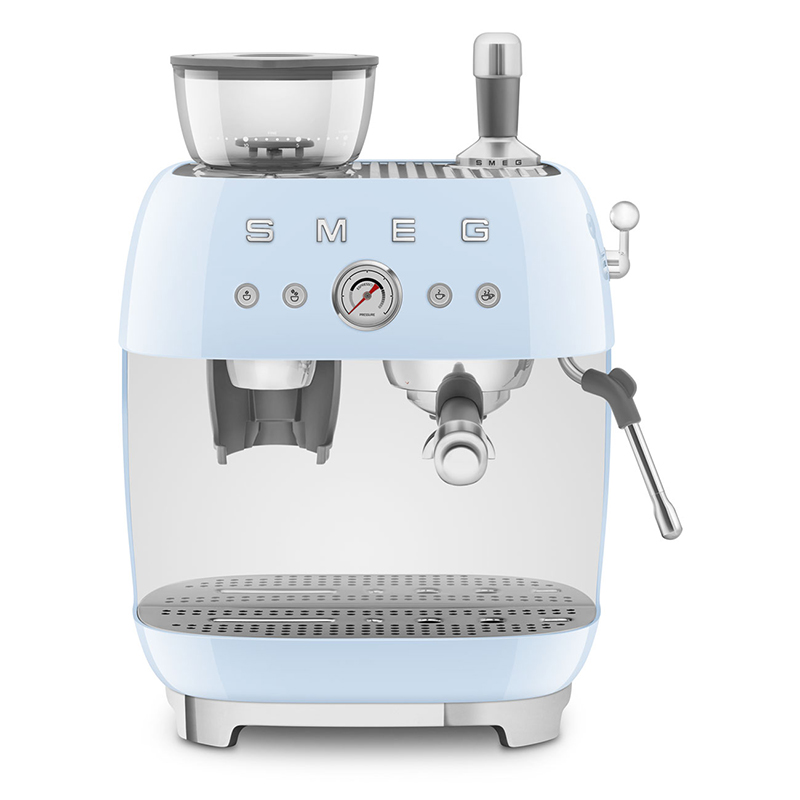 Espresso Coffee Machine with Grinder, Pastel Blue-0