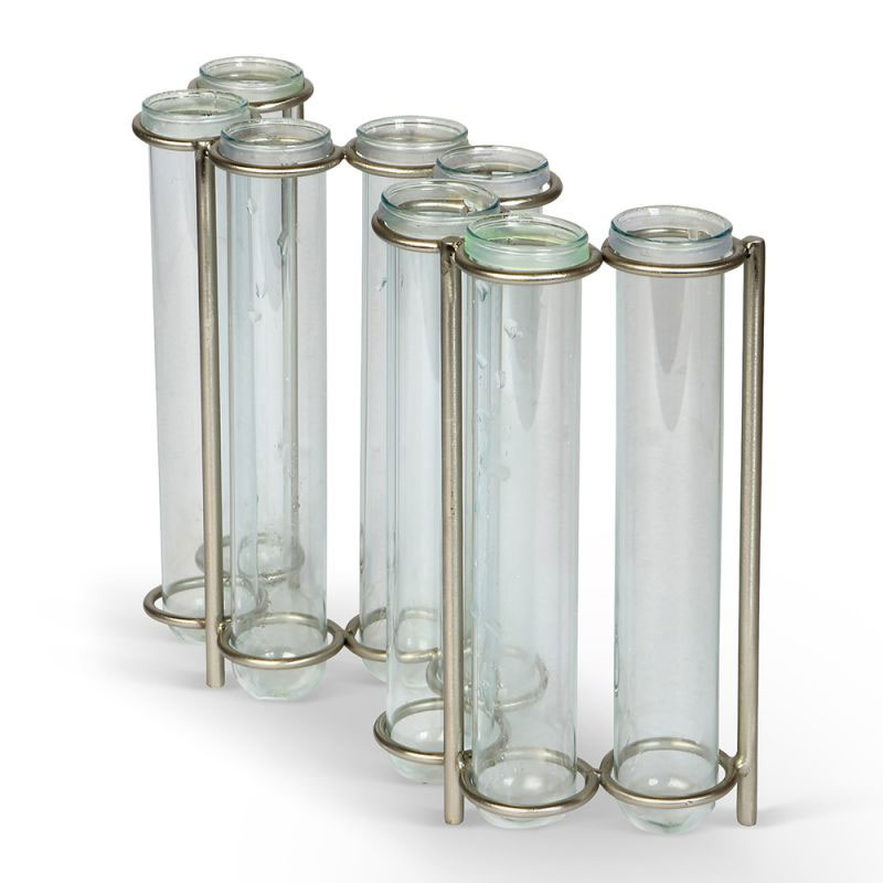 W-Shape Test Tube Vase, H14.5 x W20 x D7cm, Glass-2