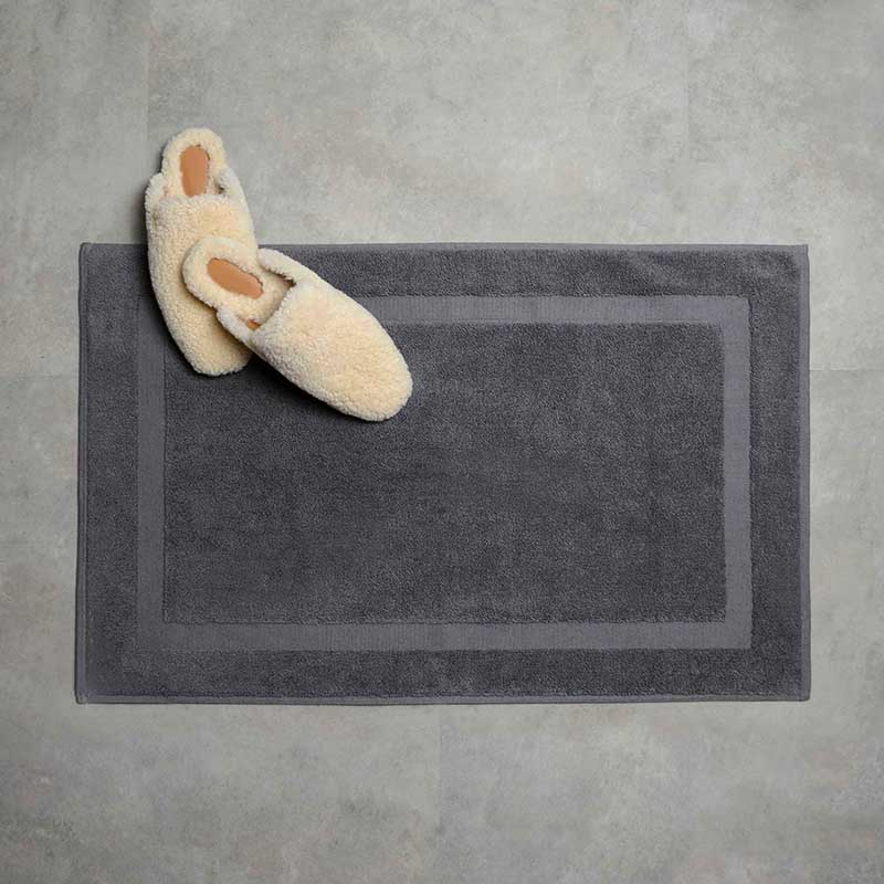 Organic 600gsm The Bath Mat, 50 x 80cm, Slate-0