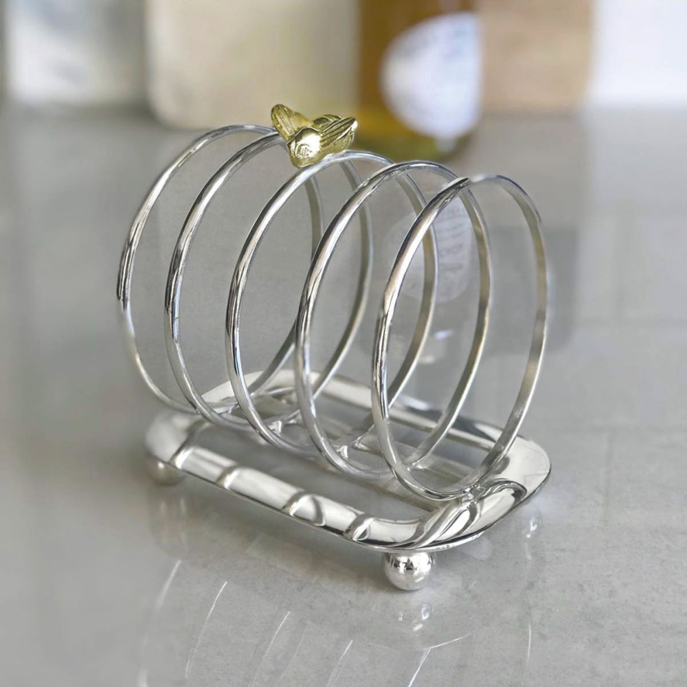 Bee Toast rack, H12 x W8 x L12cm, Silver-1