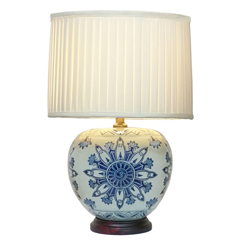 Wan Hua Tong Table Lamp, H55cm, Blue & White-0