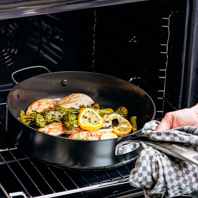 Copenhagen Non-Stick Skillet with Lid, 24, Black-1