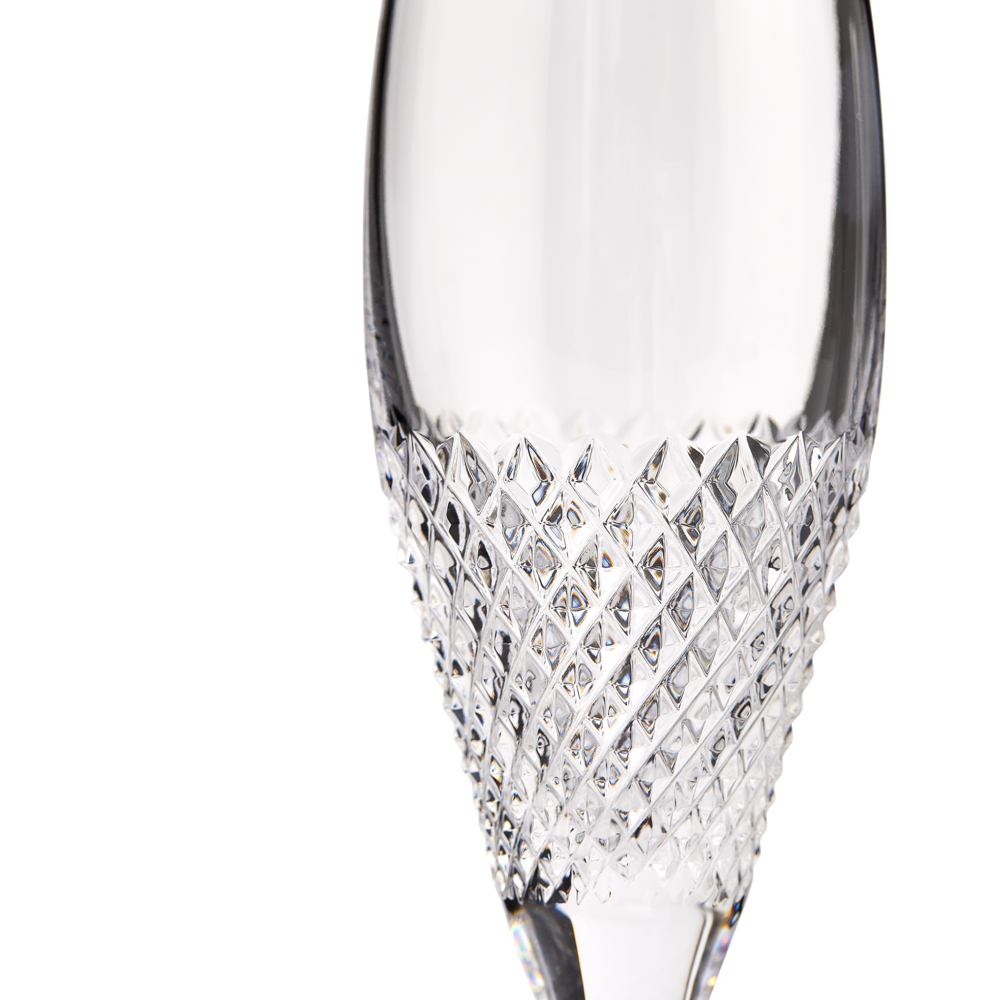 Diamond Mosaic Set of 2 Champagne Flutes, 155ml, Clear-1