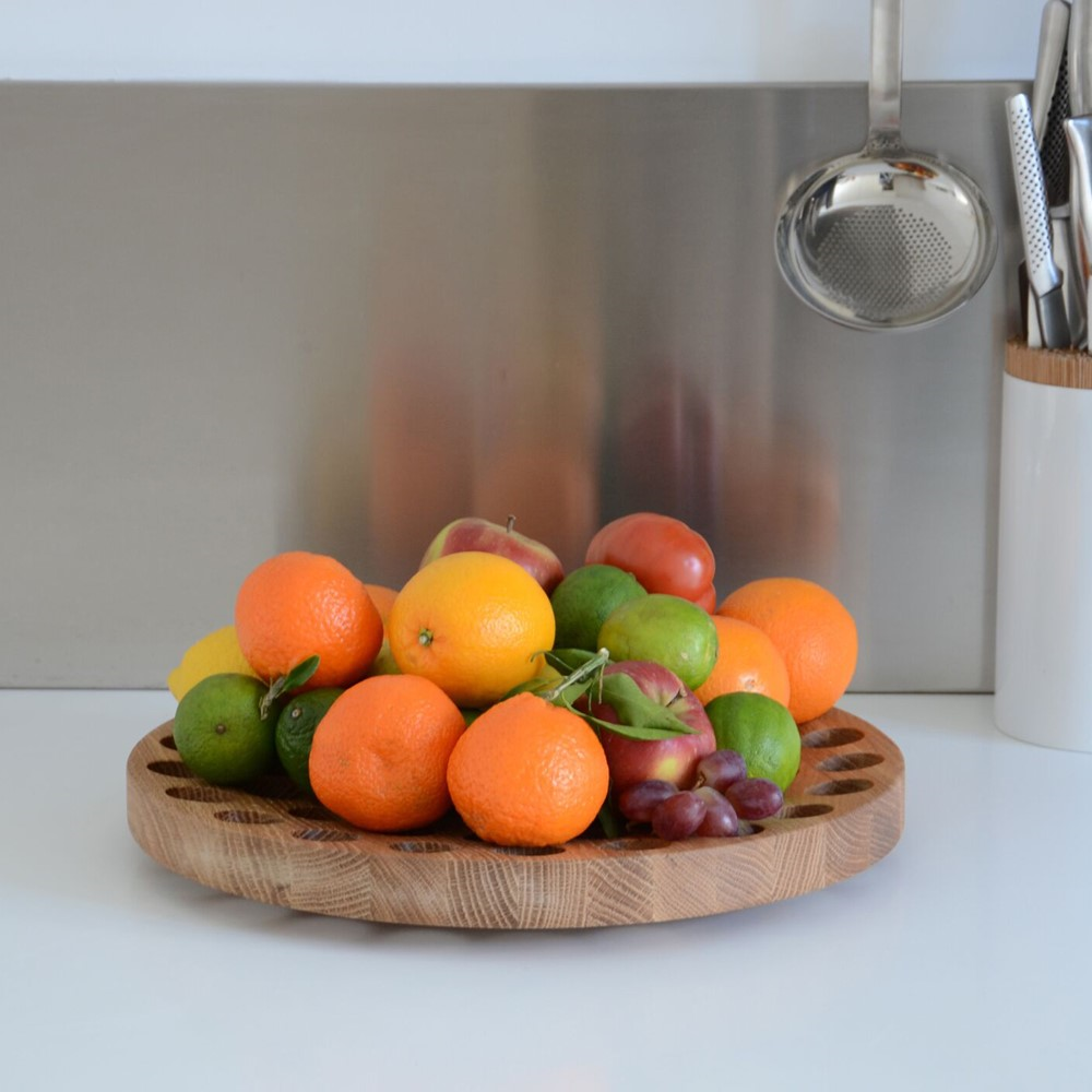 Geo Fruit bowl, H4.5 x W36cm, Oak-2