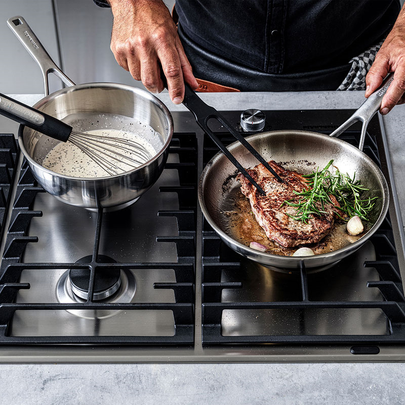 MultiPly Stainless Steel Open Frying Pan, 28cm, Silver-5