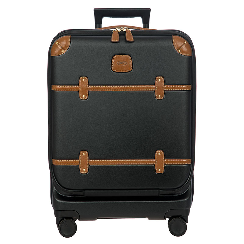 Bellagio Carry-On Suitcase with Front Pocket, H55 x L38 x W23/27cm, Black-0