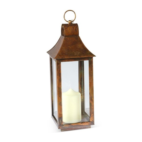 Tonto Lantern, H50cm, Burnished copper/Clear-0