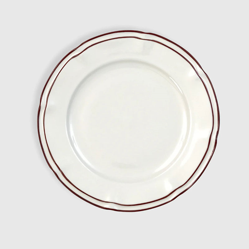 Provence Set of 4 Dinner Plates, D27cm, Burgundy-0